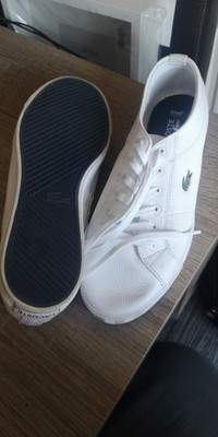 Ladies White Lacoste Trainers Size 8の 